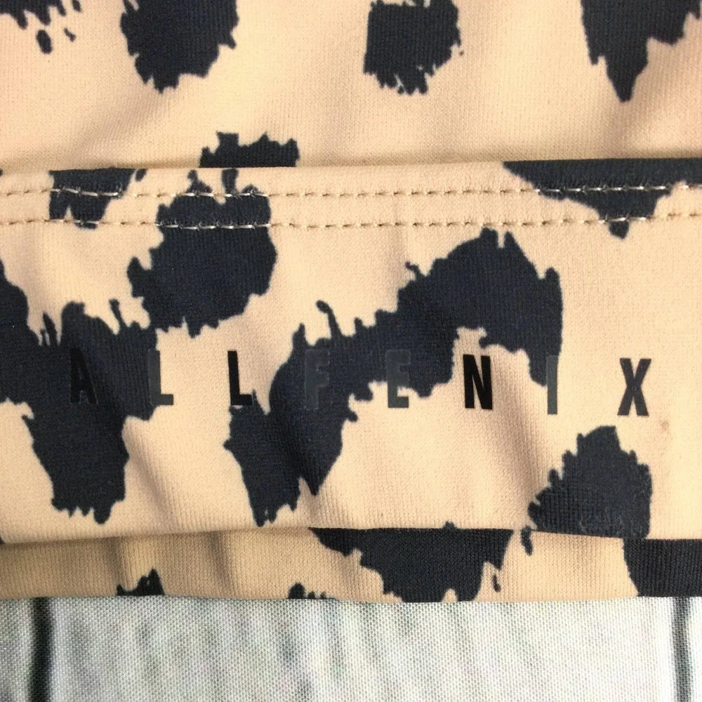 Allfenix Tan Animal Print Wide Strap Polyester Blend Sports Bra Women's Size L - Picture 6 of 14